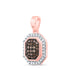 10k ROSE GOLD 1/4CTW DIAMOND NK OCTAGON COGNAC NATURAL PENDANT